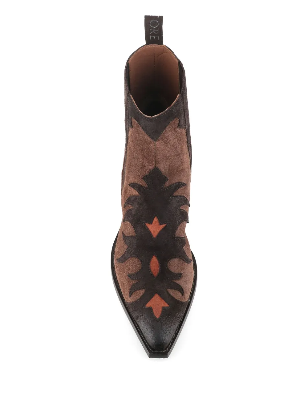 Sartore 50mm Flame-pattern Suede Boots In Brown