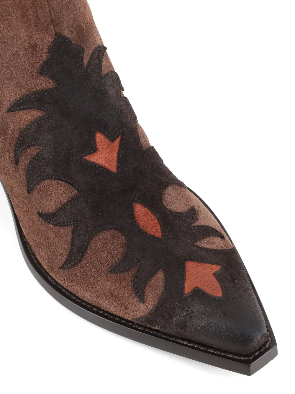 Sartore 50mm Flame-pattern Suede Boots In Brown