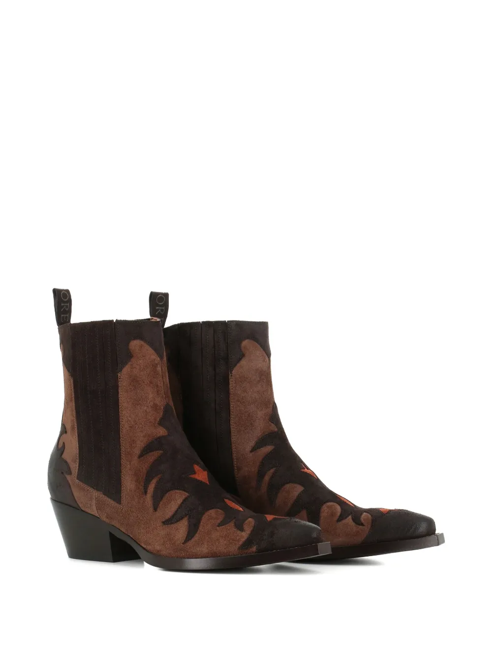 Sartore 50mm flame-pattern suede boots Brown
