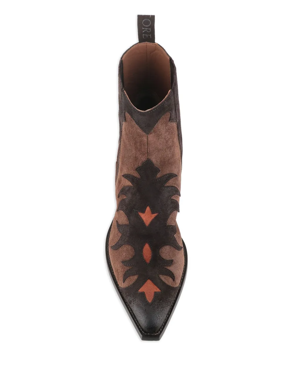 Sartore 50mm flame-pattern suede boots Brown