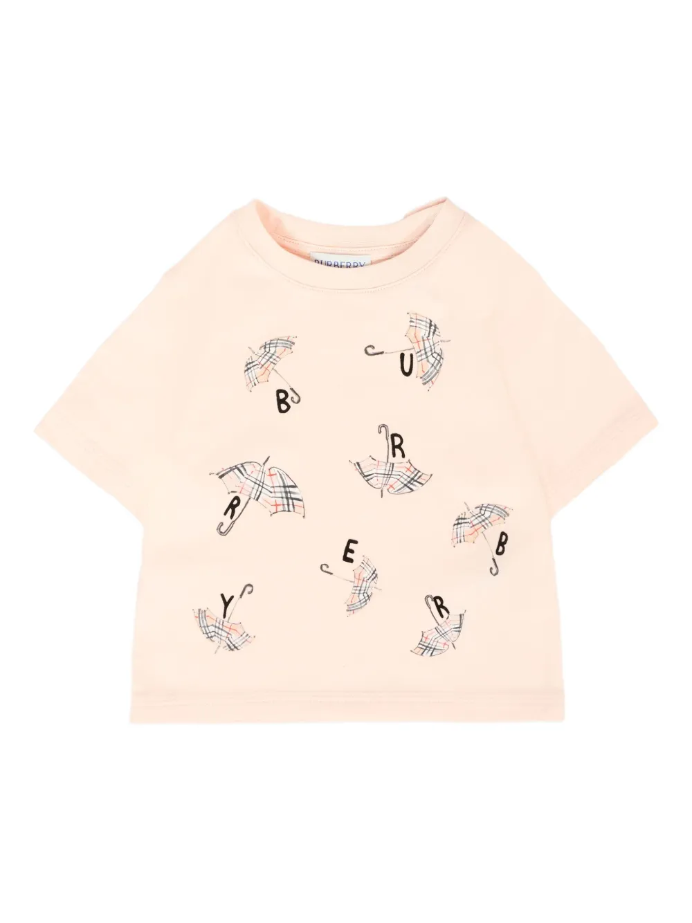 Burberry Kids umbrella-print T-shirt Roze