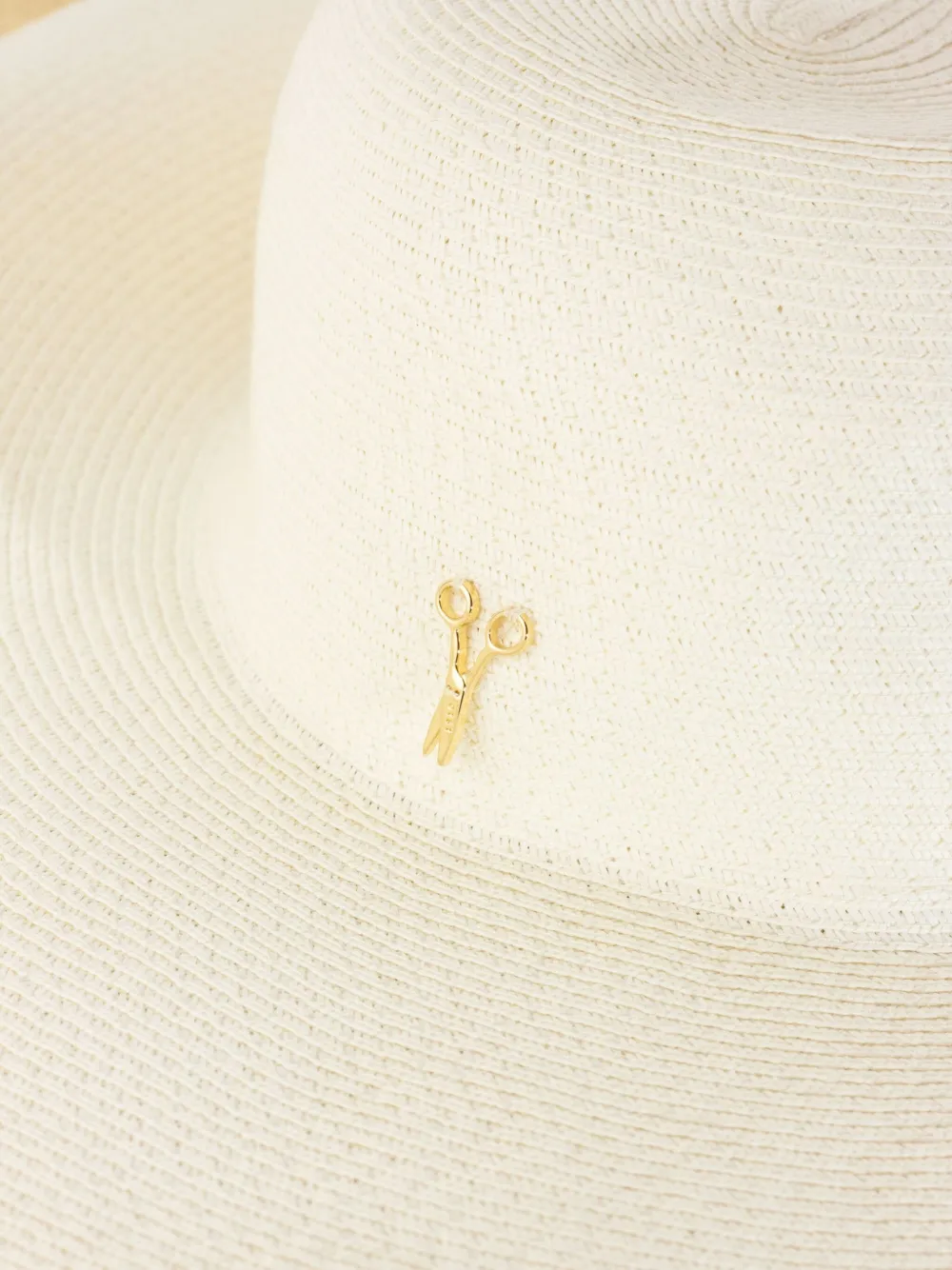 Catarzi Leather-band Panama Hat In White