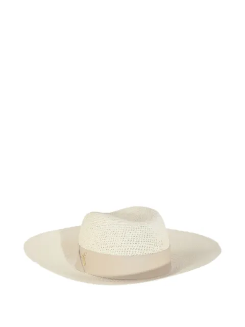 catarzi leather-band panama hat