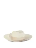 catarzi leather-band panama hat - White