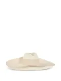 catarzi leather-band panama hat - Neutrals