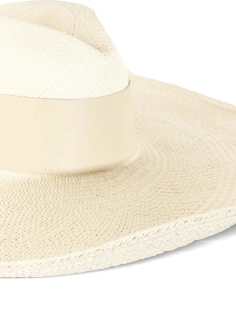 Catarzi Leather-band Panama Hat In Neutral