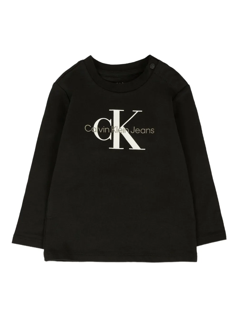 Calvin Klein Kids T-shirt met logodetail en lange mouwen NERO