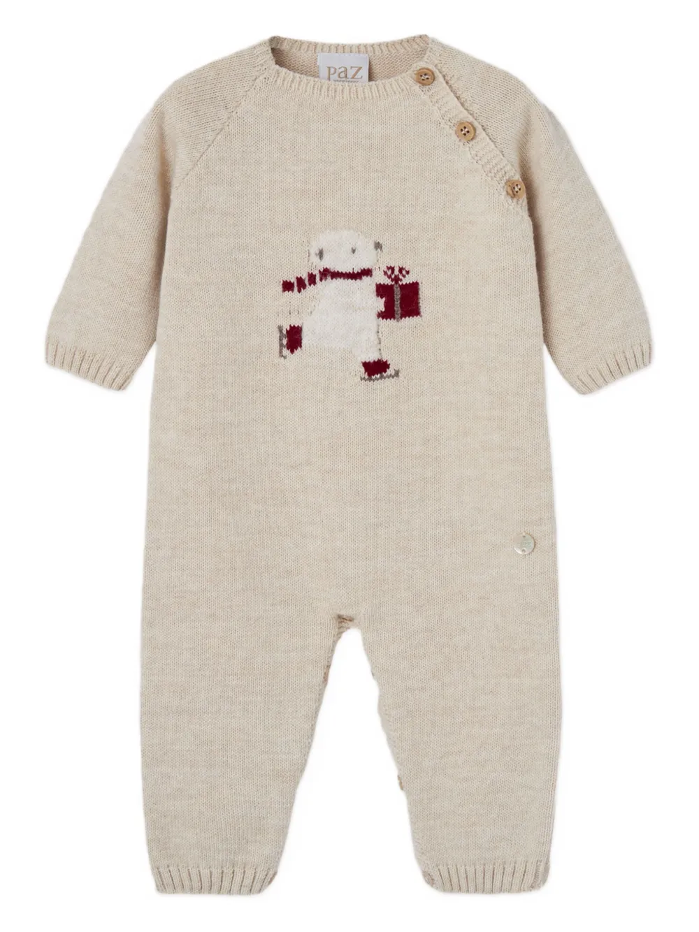 Paz Rodriguez Babies' Knitted Romper In Neutral