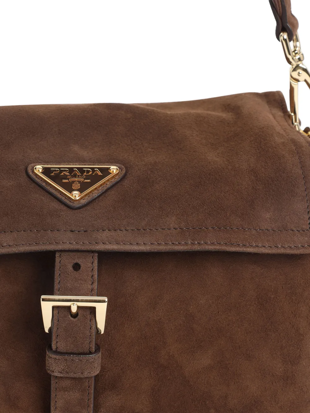 Prada medium Explore suede shoulder bag Bruin