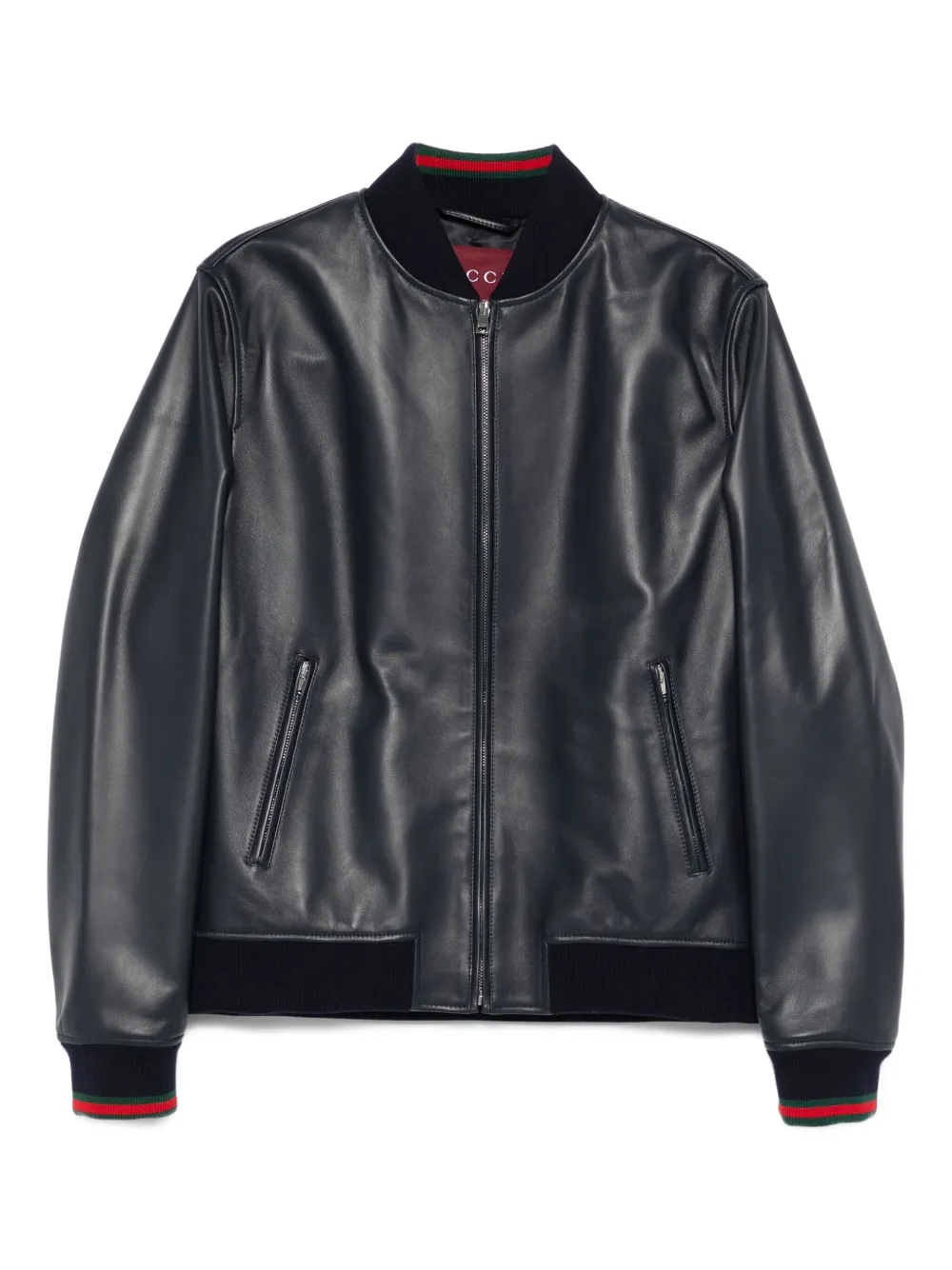 Gucci Jack met geribbelde manchetten en rits Blauw