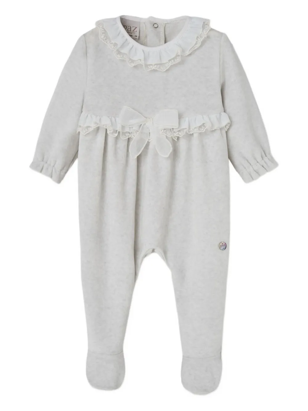 Paz Rodriguez Cotton Babygrow In Gray