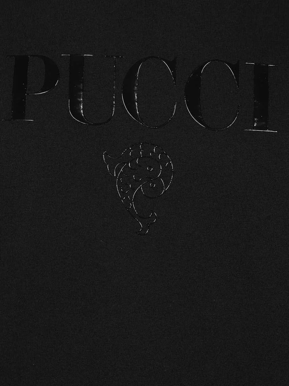 PUCCI T-shirt met contrasterende mouwen en logo-reliëf Zwart
