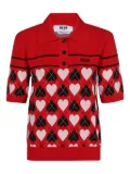 MSGM heart-pattern polo shirt - Red