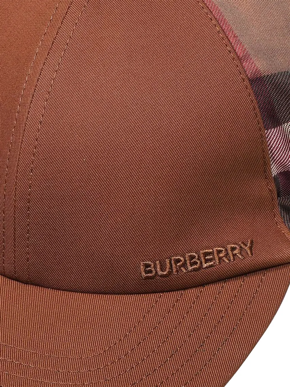 Burberry Embroidered-logo Silk-insert Baseball Cap In Brown