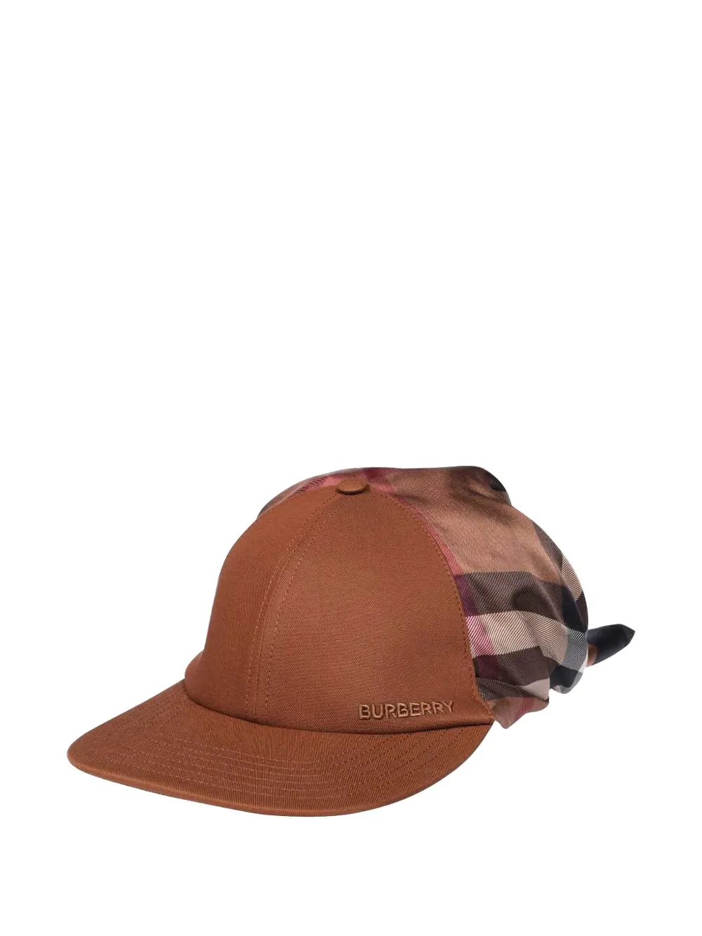 Burberry Embroidered-logo Silk-insert Baseball Cap In Brown