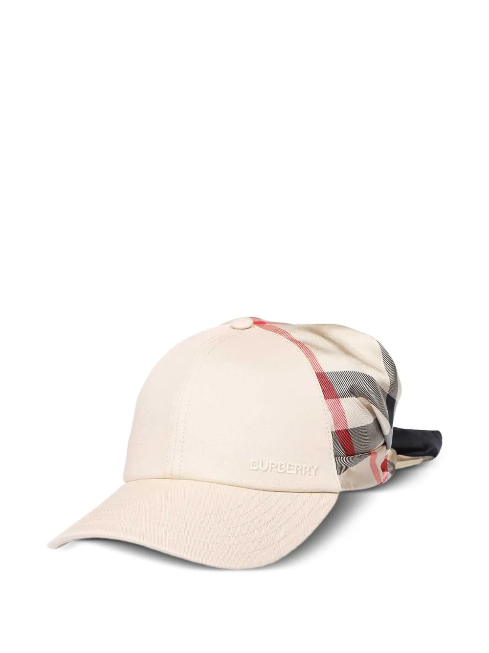 Burberry Embroidered-logo Silk-insert Baseball Cap Hat In Neutral