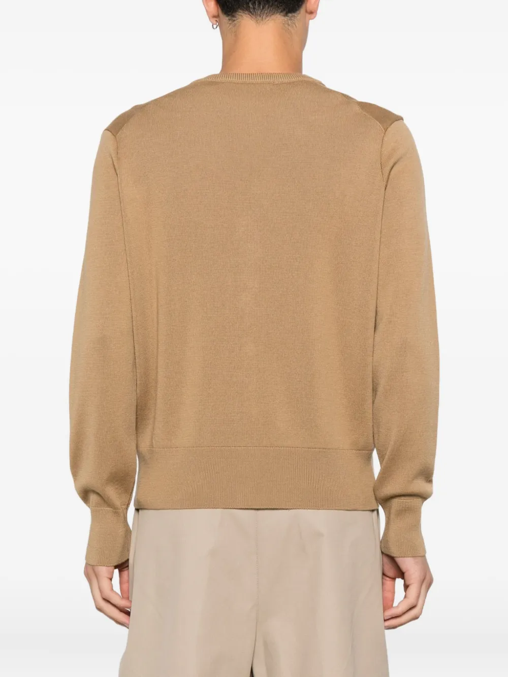 AMI Paris embroidered button-fastening cardigan Beige