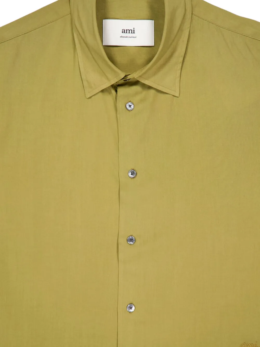 Ami Alexandre Mattiussi Long-sleeve Button-up Shirt In Green