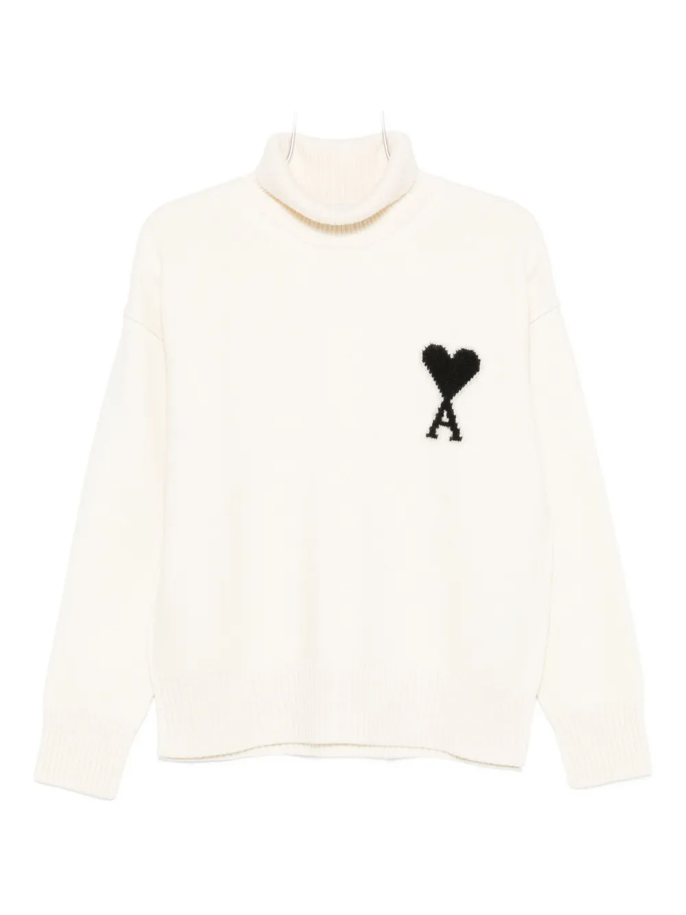 AMI Paris logo turtleneck sweater - Nude