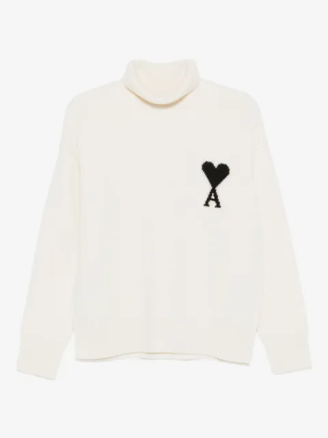 AMI Paris Ami De Coeur logo turtle-neck sweater