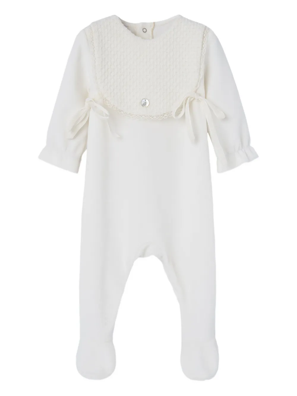 Paz Rodriguez Babies' Knitted-bib Romper In White