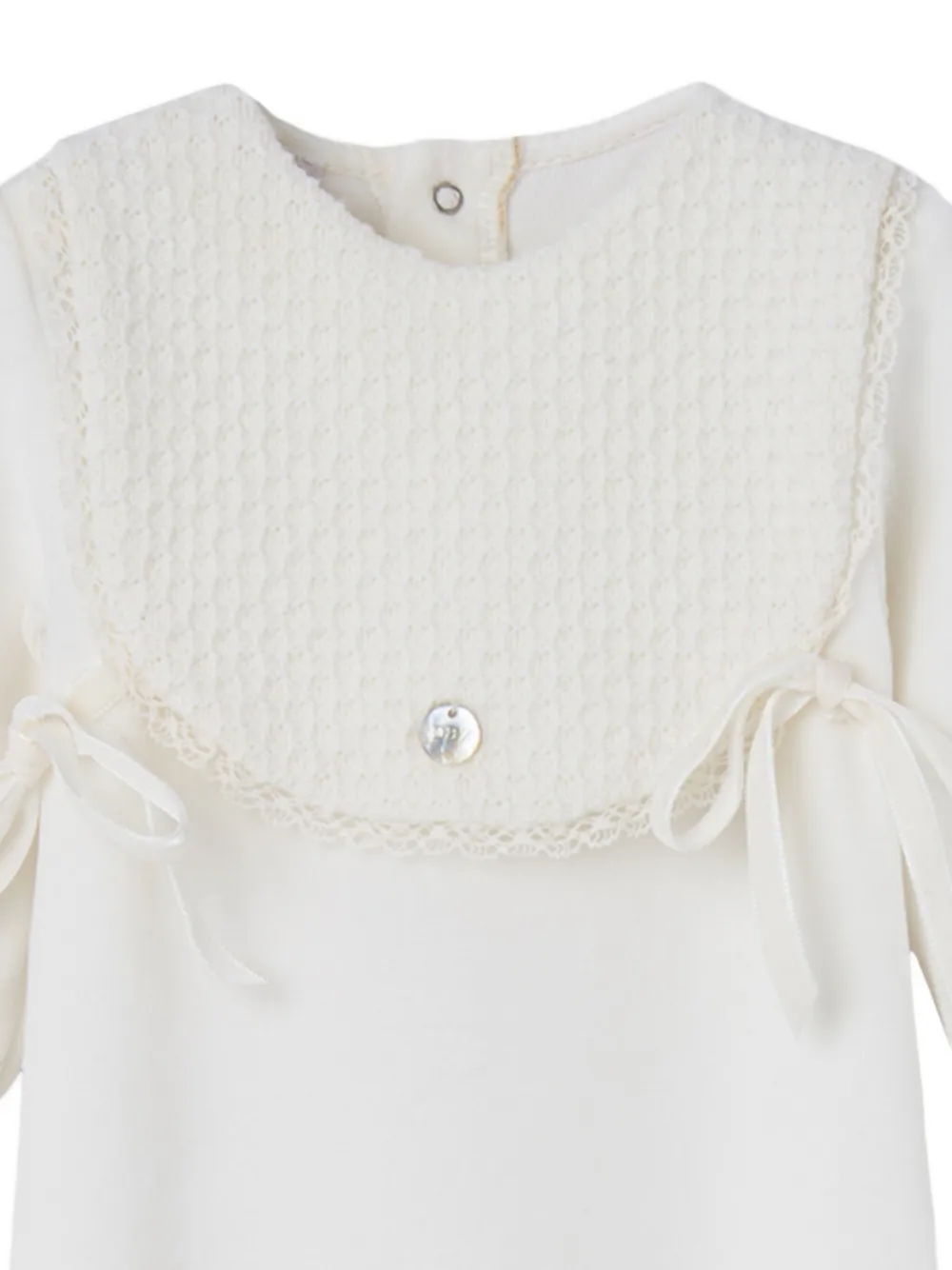 Paz Rodriguez Romper met gebreide bies Beige