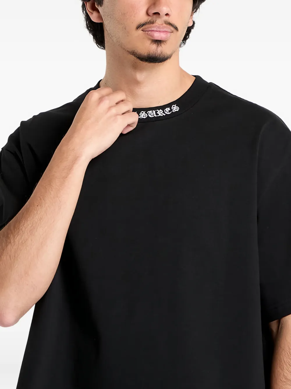 Pleasures T-shirt met ronde hals Zwart