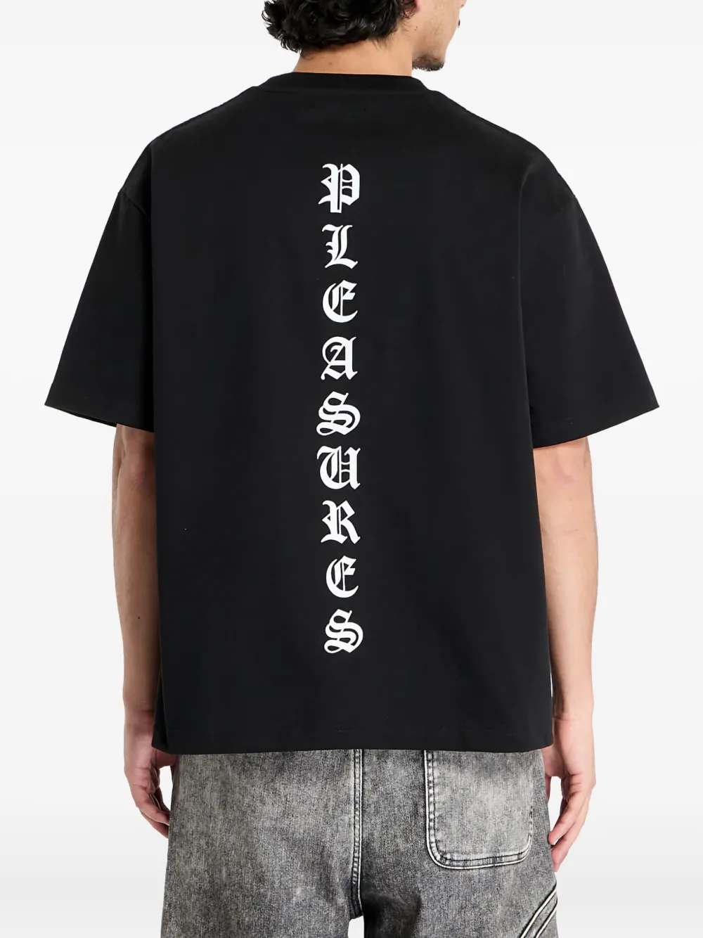 Pleasures T-shirt met ronde hals Zwart