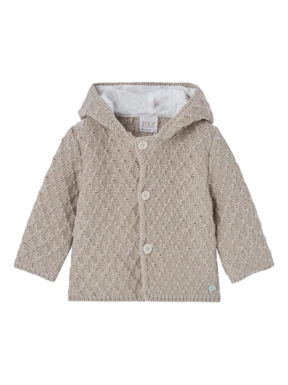 Paz Rodriguez Babies' Hooded Cable-knit Cardigan In Neutral