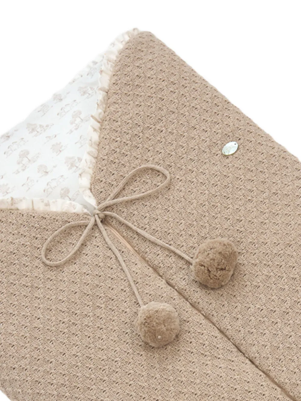 Paz Rodriguez Gebreide slaapzak met pompon Beige