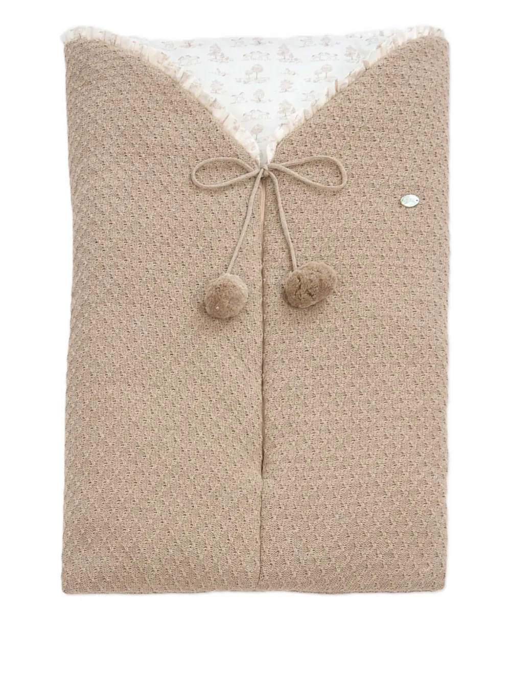 Paz Rodriguez Gebreide slaapzak met pompon Beige