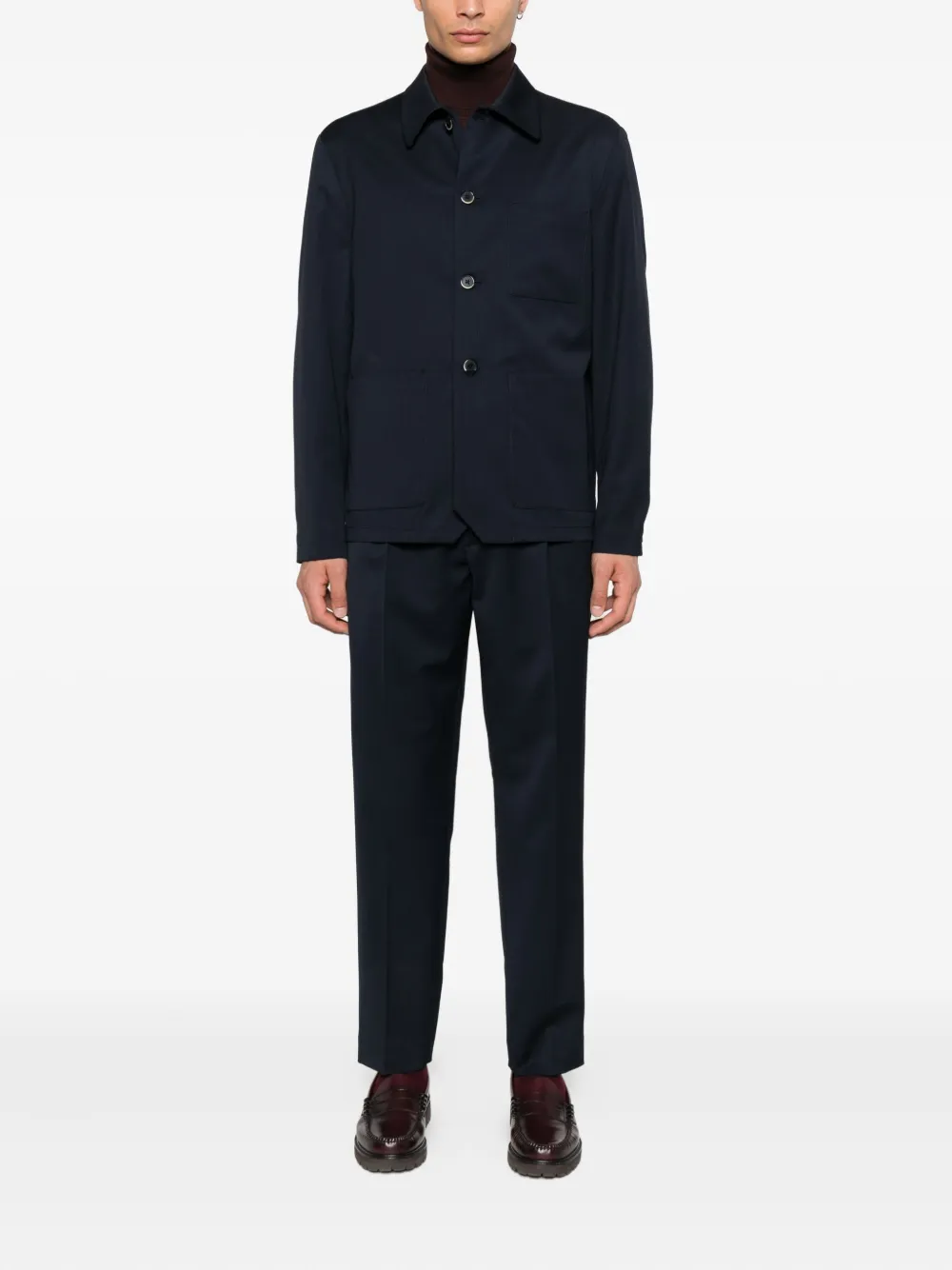 Barena pleated-front tapered trousers - Blauw