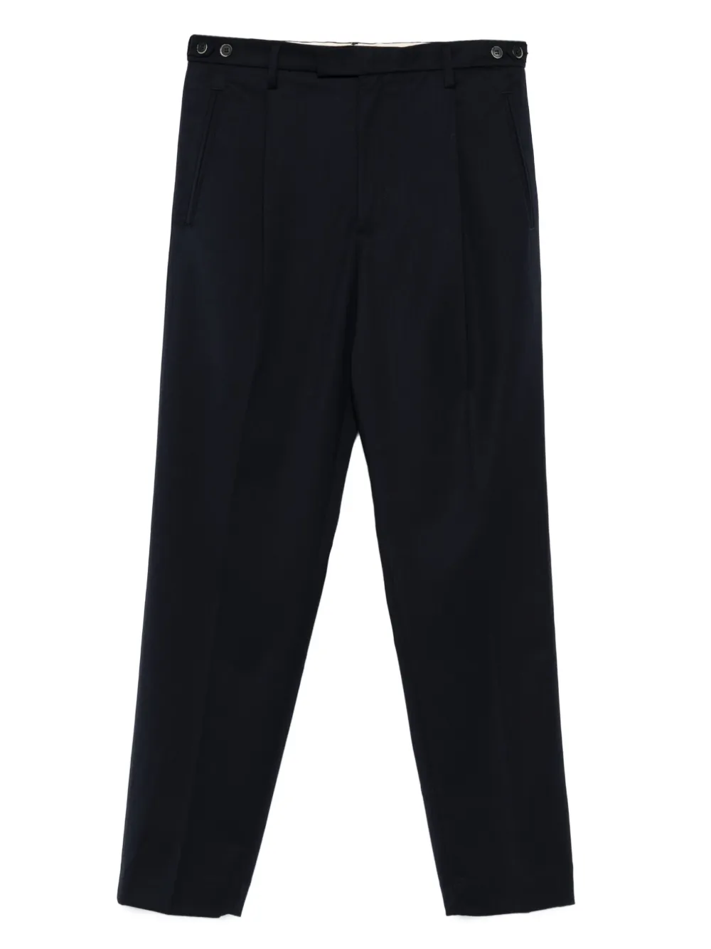 pleated-front tapered trousers