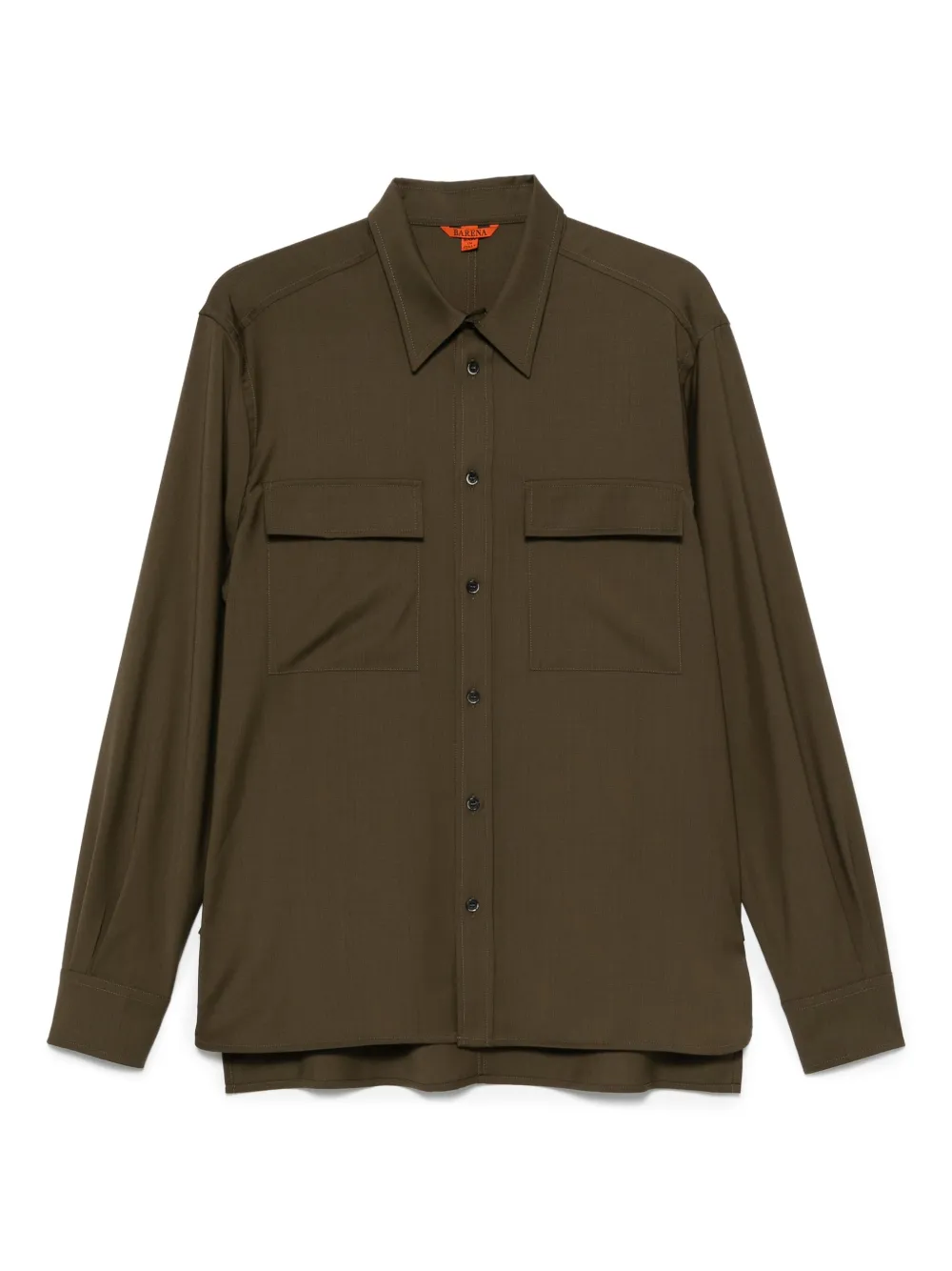 Barena patch-pocket wool shirt Groen