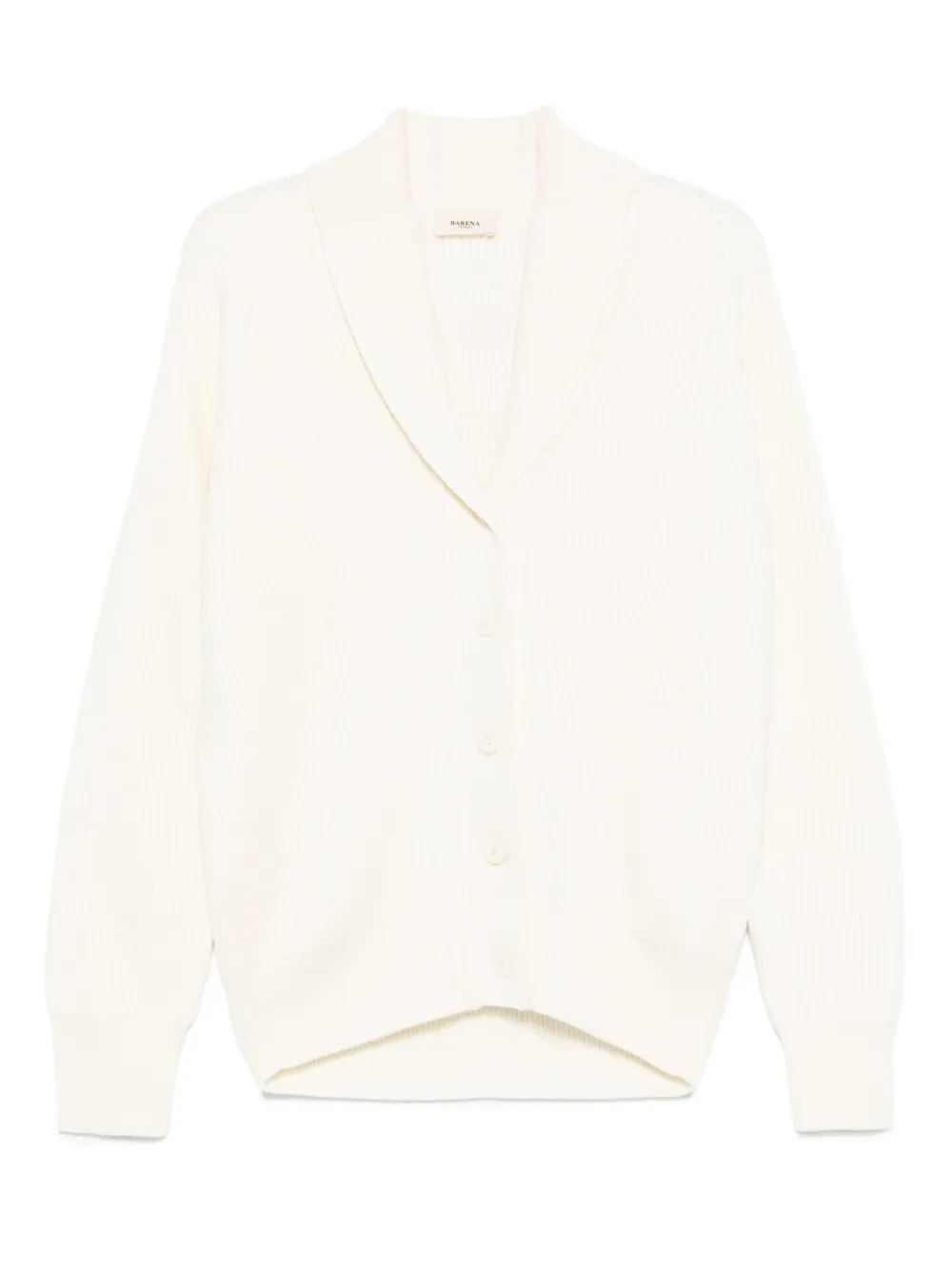 ribbed shawl-collar cardigan