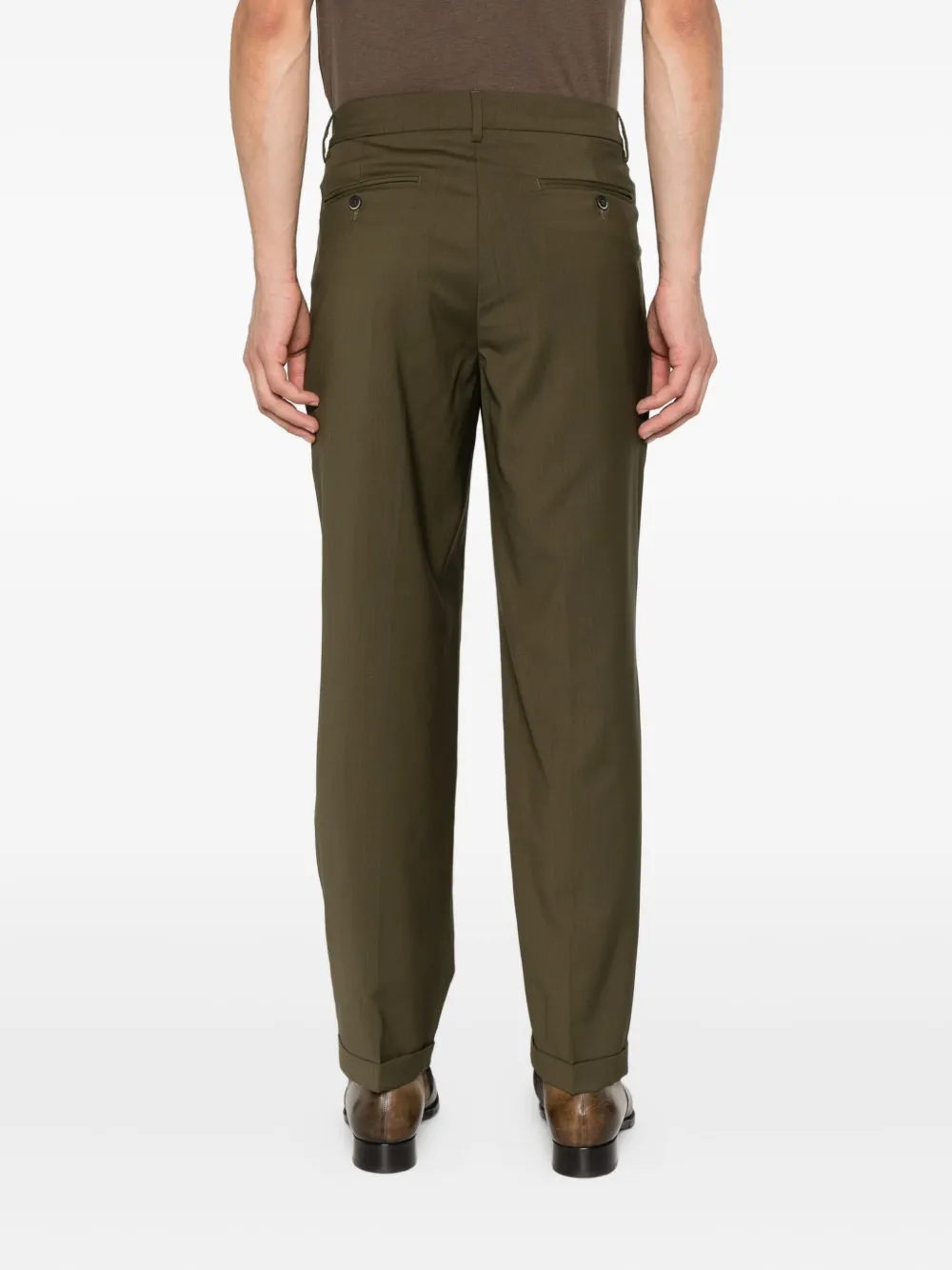 Barena pleated-front tapered trousers Groen