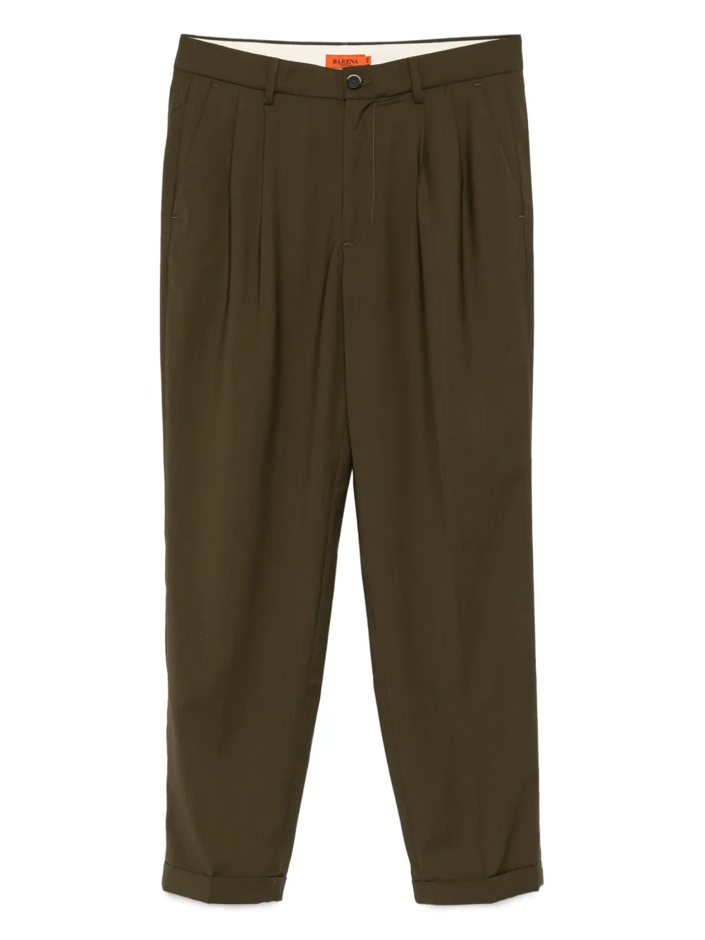 pleated-front tapered trousers