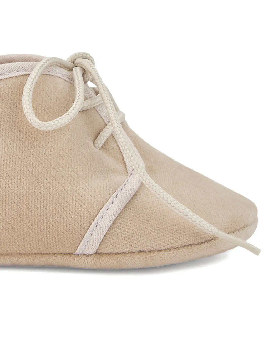 Paz Rodriguez lace-up cotton pre-walkers Neutrals