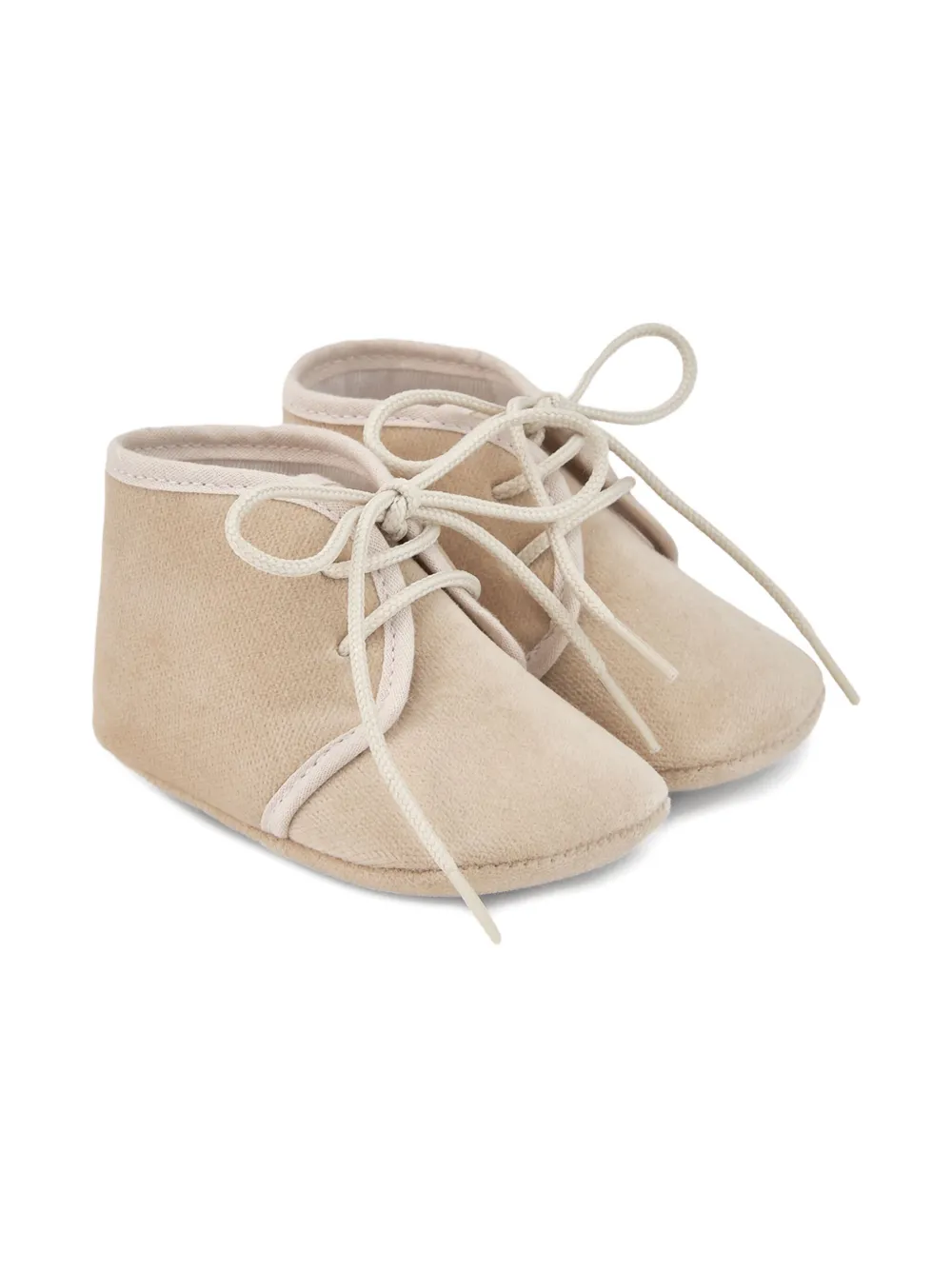 Paz Rodriguez lace-up cotton pre-walkers Neutrals