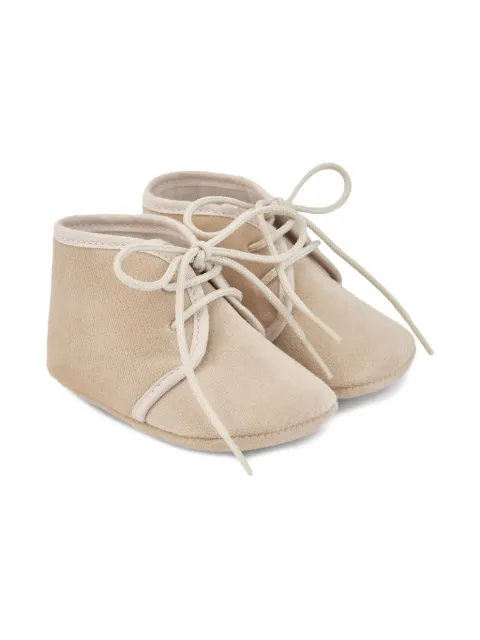 Paz Rodriguez lace-up cotton pre-walkers