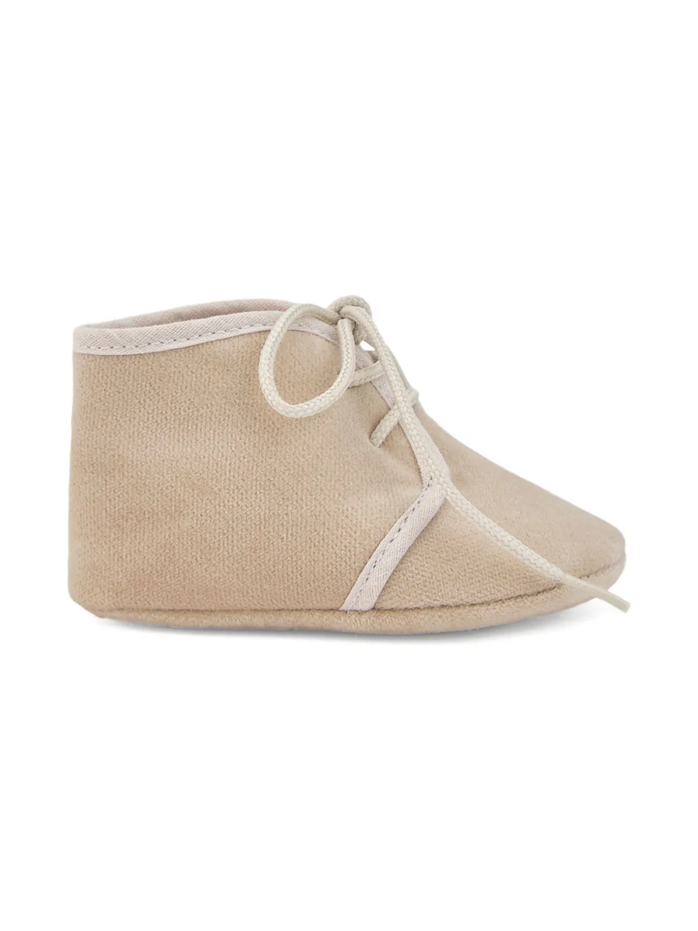 Paz Rodriguez lace-up cotton pre-walkers Neutrals