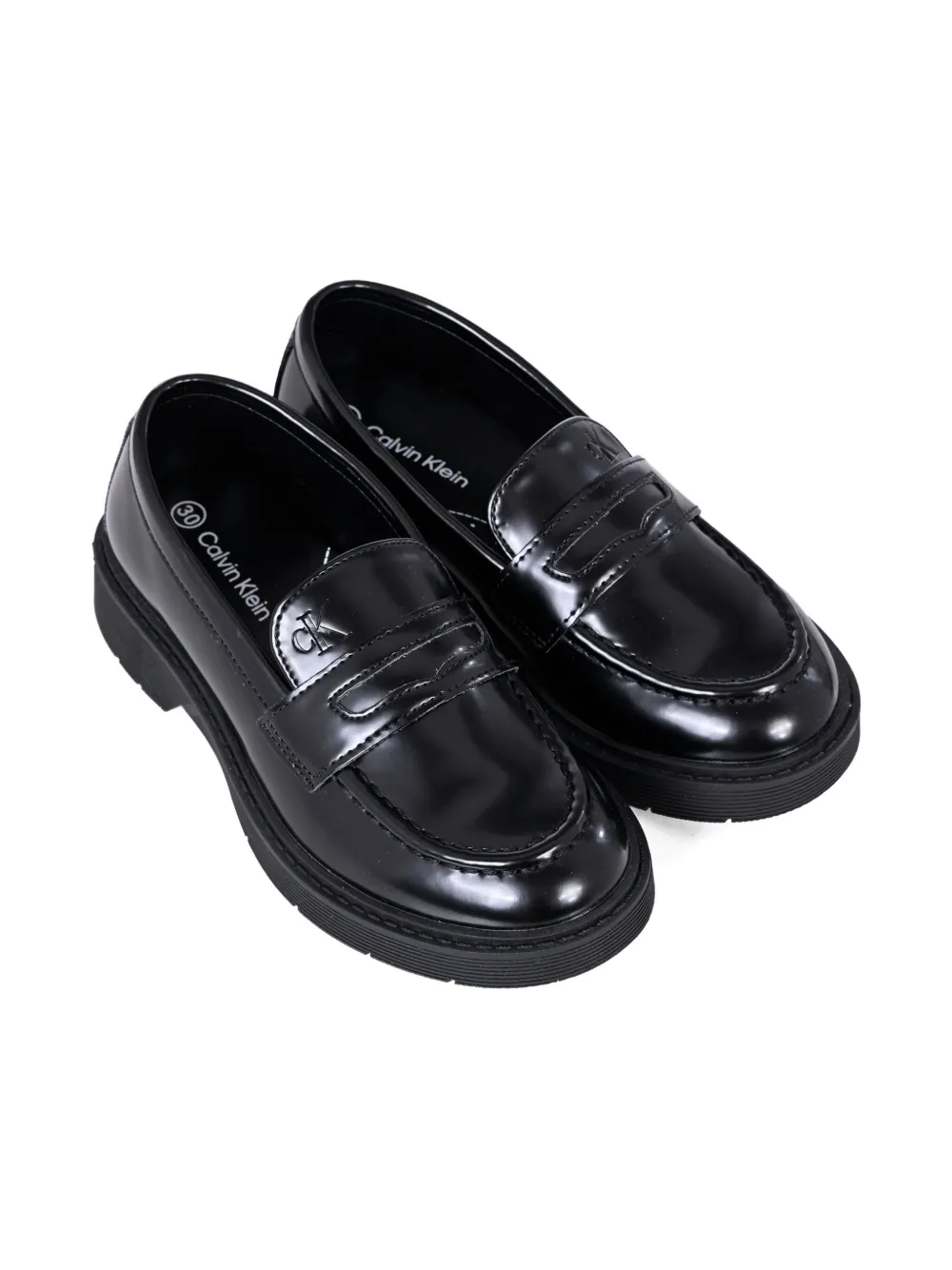 Calvin Klein Kids penny-strap loafers Black