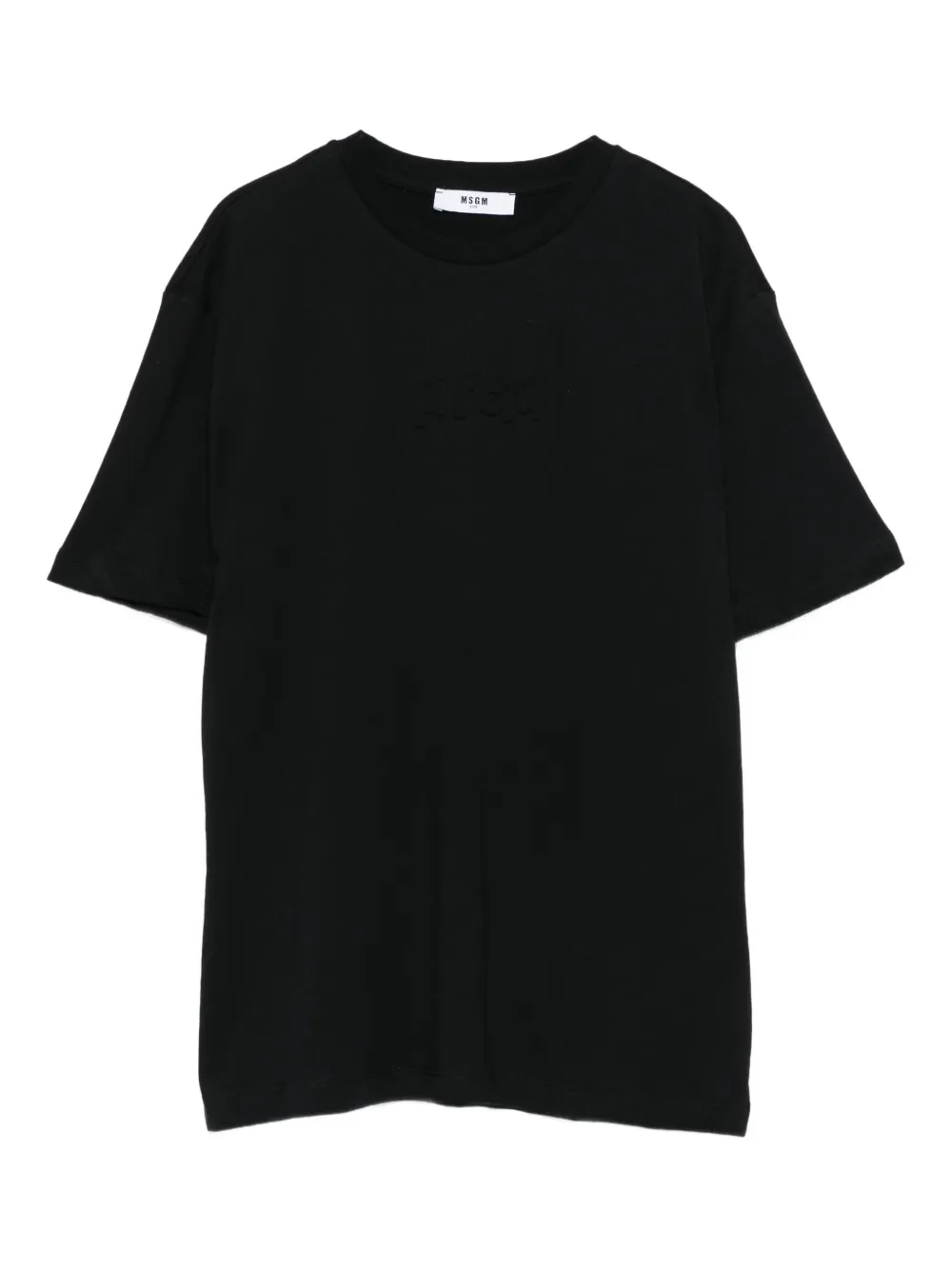 MSGM Kids logo-embossed T-shirt Zwart