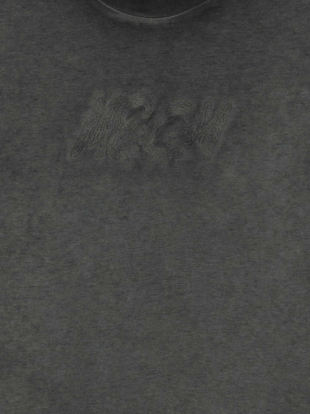 MSGM Kids embroidered-logo T-shirt Grijs