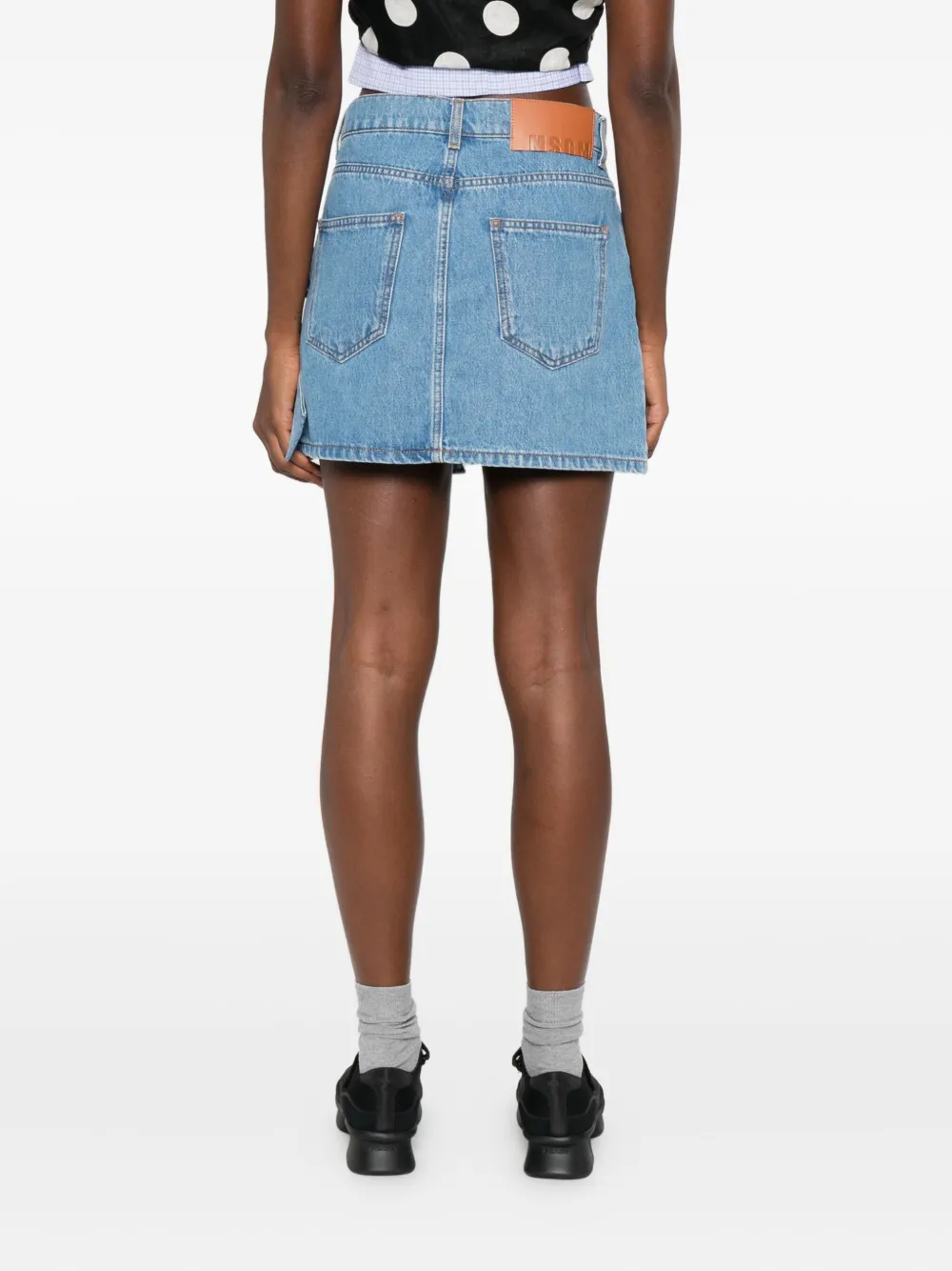 MSGM Denim mini-rok met strikdetail Blauw