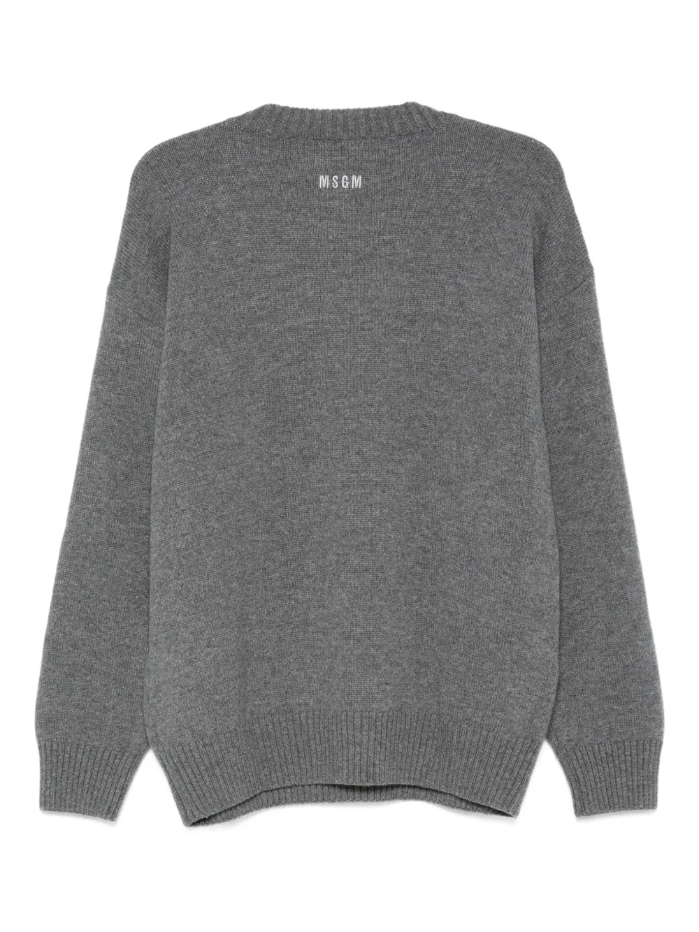 MSGM logo-embroidered wool sweater - Grijs