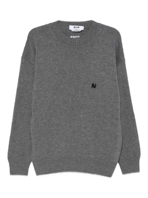 MSGM logo-embroidered wool sweater