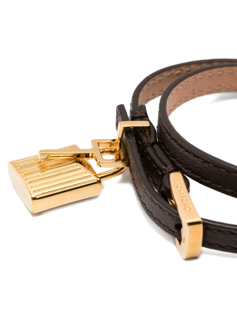 Tom Ford Padlock Leather Bracelet Accessories In Black