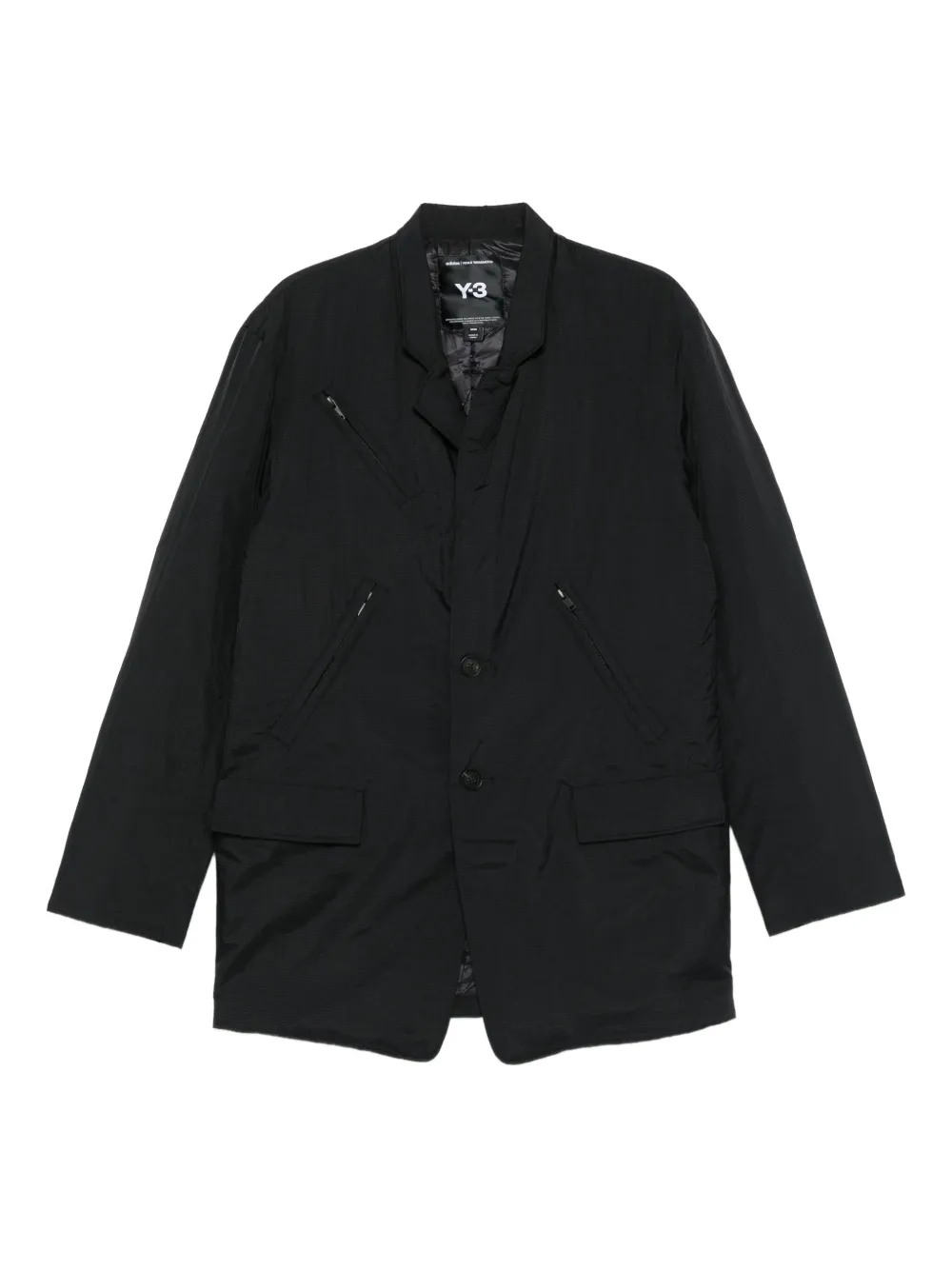 Y-3 Jas met paspelzakken Zwart