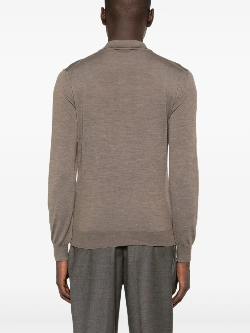 Lardini long-sleeve polo shirt Bruin